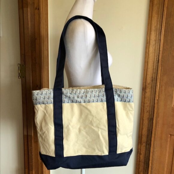 VINEYARD VINES Classic Canvas Uncle Sam Tote Bag Blue & White 17" - Picture 5 of 16